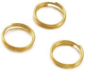 Spaltringe, Doppelringe, goldfarbig, 6 mm, XL-Pack ca. 500 Stk