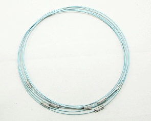 Edelstahl-Collier mit Schraubverschluss, hellblau, 45cm, 1 Stk.