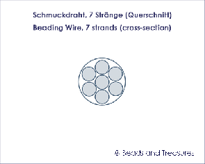 Schmuckdraht, 7 Stränge, violett, ø 0.45 mm, 50m XL-Spule