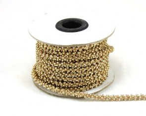 Schmuckkordel, Rocailleschnur, Rocaillekette, 6mm, goldfarbig, 20 cm