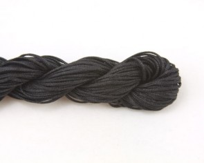 Nylonschnur, Nylonfaden, Nylonkordel 1mm geflochten, schwarz, 28m