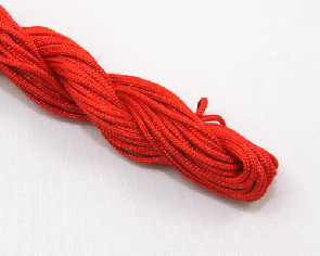 Makramee Garn, Nylonschnur, Nylonfaden, Nylonkordel 2mm geflochten, rot, 12m