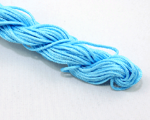 Makramee Garn, Nylonschnur, Nylonfaden, Nylonkordel 2mm geflochten, hellblau, 12m