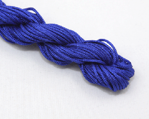 Makramee Garn, Nylonschnur, Nylongarn, Nylonkordel 2mm geflochten, royal-blau, 12m