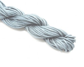 Nylonschnur, Nylonfaden, Nylonkordel Makramee Garn 2mm geflochten, hellgrau, 12m