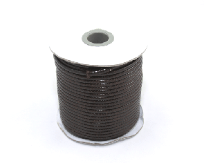 Schmuckkordel Polyesterkordel 3mm braun geflochten gewachst, 2m