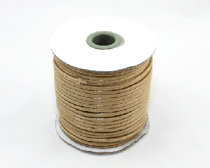 Schmuckkordel Polyesterkordel 3mm hellbraun geflochten gewachst, 2m