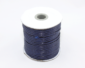 Schmuckkordel Polyesterkordel 3mm blau geflochten gewachst, 2m