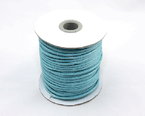 Gewachste Schmuckkordel, Polyesterkordel, 3mm hellblau türkis geflochten, 2m