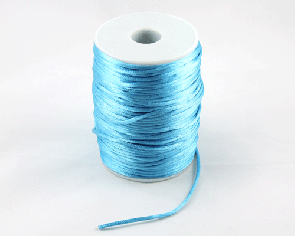 Satinkordel, Satinschnur, Flechtschnur, azur-/ hellblau, 2mm, 10 m