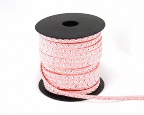 Schmuckband Meterware, Wildlederband Imitation für Nietenarmbänder, rosa, 5 mm, 1m