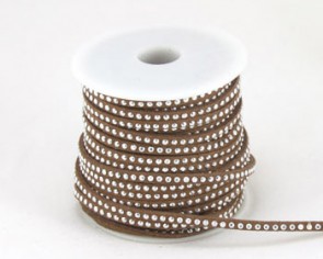 Schmuckband Meterware, Wildlederband Imitation für Nietenarmbänder, braun, 3 mm, 1m
