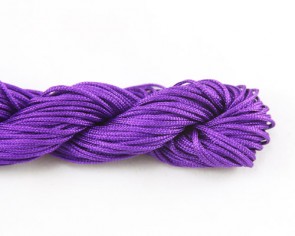 Nylonschnur, Nylonfaden, Makramee Nylonkordeln 1mm geflochten, violett, 24m