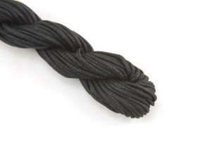 Nylonschnur, Nylonfaden, Nylonkordel 2mm geflochten, schwarz, 12m