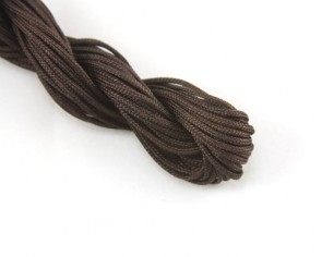 Nylonschnur, Nylonfaden, Nylonkordel Makramee Garn 2mm geflochten, braun, 12m