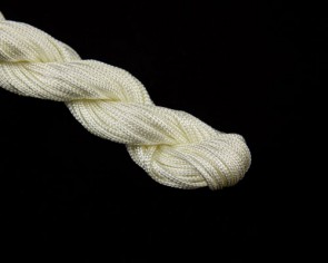 Nylonschnur, Nylonfaden, Nylonkordel Makramee Garn 2mm geflochten, creme-weiss, 12m