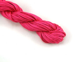 Nylonschnur, Nylonfaden, Nylonkordel Makramee Garn 2mm geflochten, pink, 12m