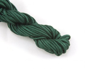 Nylonschnur, Nylonkordel, Makramee Garn 2mm geflochten, dunkelgrün, 12m