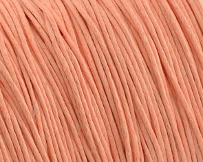 Gewachste Baumwollkordeln, Schmuckkordeln, Wachsbänder, 1 mm, lachs-rosa
