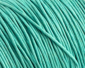 Gewachste Baumwollkordeln, Schmuckkordeln, Wachsbänder, 1 mm, helltürkis / aquamarin