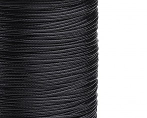 Schmuckkordel Polyesterkordel schwarz gewachst, 1 mm