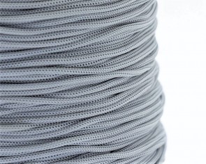 Polyesterkordel, Polyestergarn für Makramee, 0.8mm geflochten, grau, ca.120m