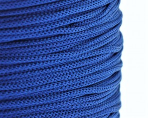Polyesterkordel, Polyestergarn für Makramee, 0.8mm geflochten, royalblau, ca.120m