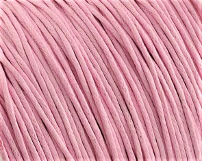 Gewachste Baumwollkordeln, Schmuckkordeln, Wachsbänder, 1 mm, rosa