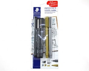 Staedtler Fineliner / Pigment Liner & Metallic Marker Set