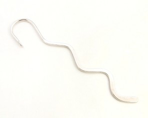 Lesezeichen / Buchzeichen zum Basteln, silberfarbig, gewellt, 15 cm, 2 Stk.