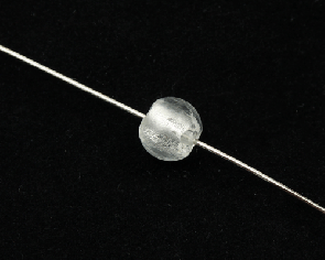 Glasperlen mit Silberfolie, 12 mm, rund, weiss, 15 Perlen