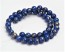 Jade Perlen, Naturstein, rund, lapis-blau / gold gefärbt, 8mm, 1 Strang