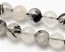 Turmalinquarz-Perlen, Rutilquarz Perlen, rund, schwarz-weiss, 8mm, 1 Perlenstrang
