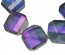 Glasschliffperlen, 21 x 22 mm, Rhombus, silber AB, 3 Stk.