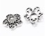 Perlenkappen, antik silberfarbig, Ø12 mm, Blumen Herzblätter, 20 Perlkappen