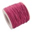 Gewachste Baumwollkordeln, Schmuckkordeln, Wachsbänder, 1 mm, pink / rosa, 1 Spule
